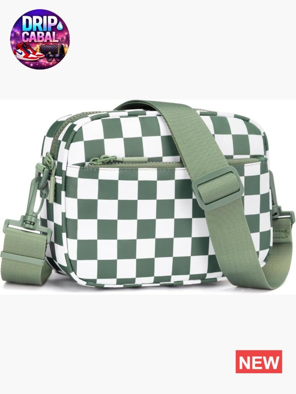 Small Checkered Crossbody Bag with Wide Strap Trendy Shoulder Handbag Cute